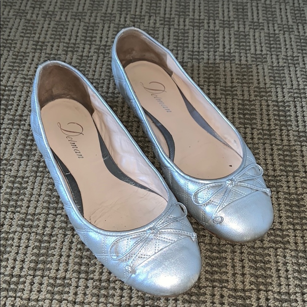 Delman silver quilted flat